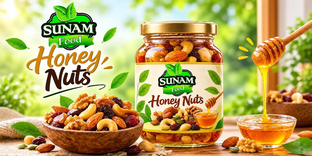 Sunam Food হানি নাটস – মধু মেশানো বাদাম (Honey Nuts) ব্যানার